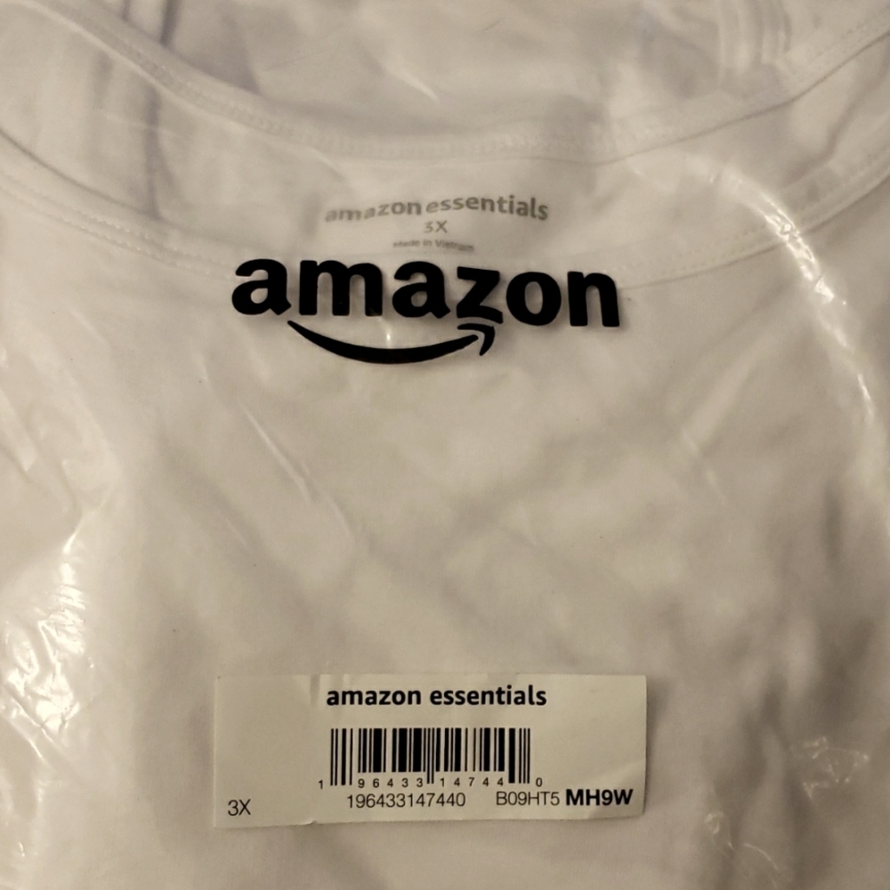 Amazon Essentials Men's 100% Cotton Tank T-Shirt Set Black & White 2pc Size 3X